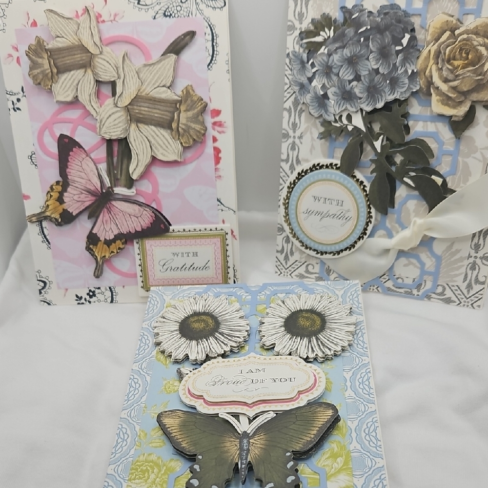 Floral and Butterfly Greeting Cards Set